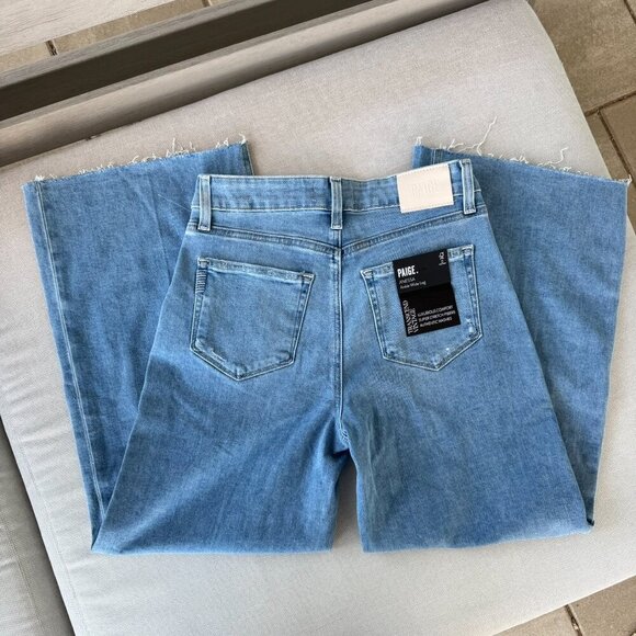 Paige Anessa Wide-Leg Ankle Jeans Helena Light Blue 27 - Picture 6 of 12